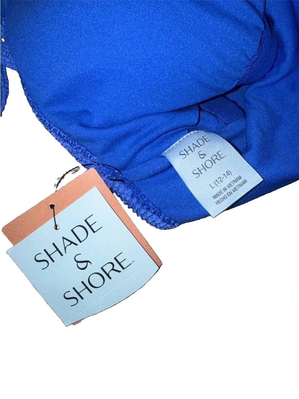 Shade & Shore Blue Textured Scoop One-Piece Swimsuit